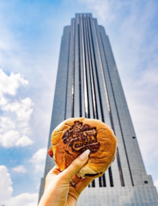 Clutch City Cluckers Burger in front of Williams Building