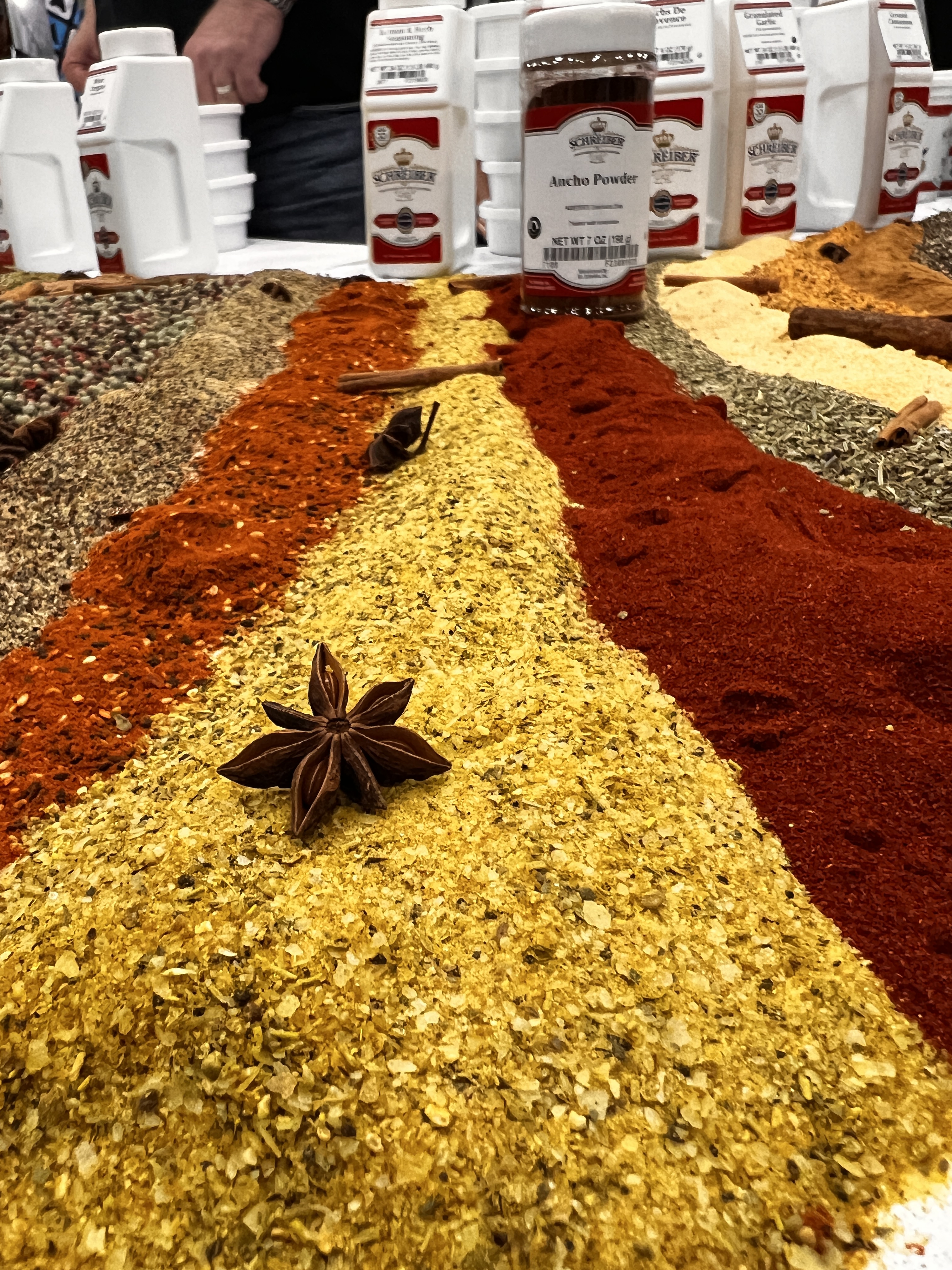 A River of spices from the Schreiber Spice Company caught our eye.
