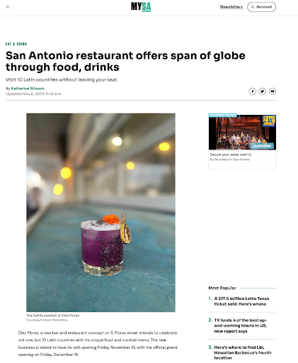 Diez Flores Press Article from My San Antonio