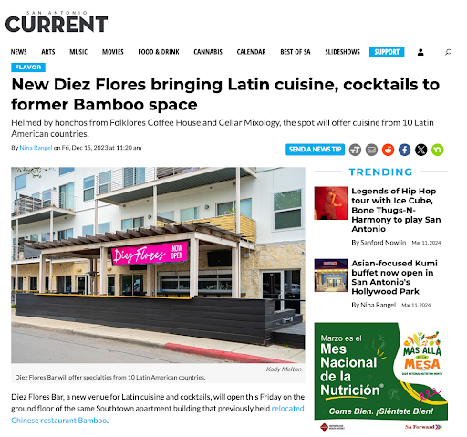 Diez Flores Press Article from the San Antonio Current