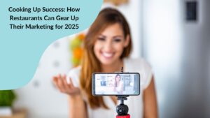 Woman smiling at phone