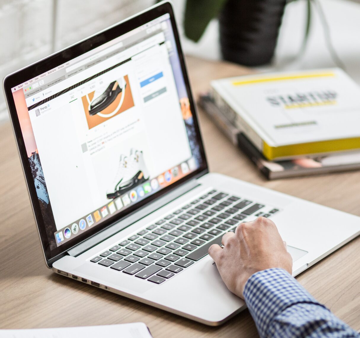 Person updating keywords on website Person updating keywords on website