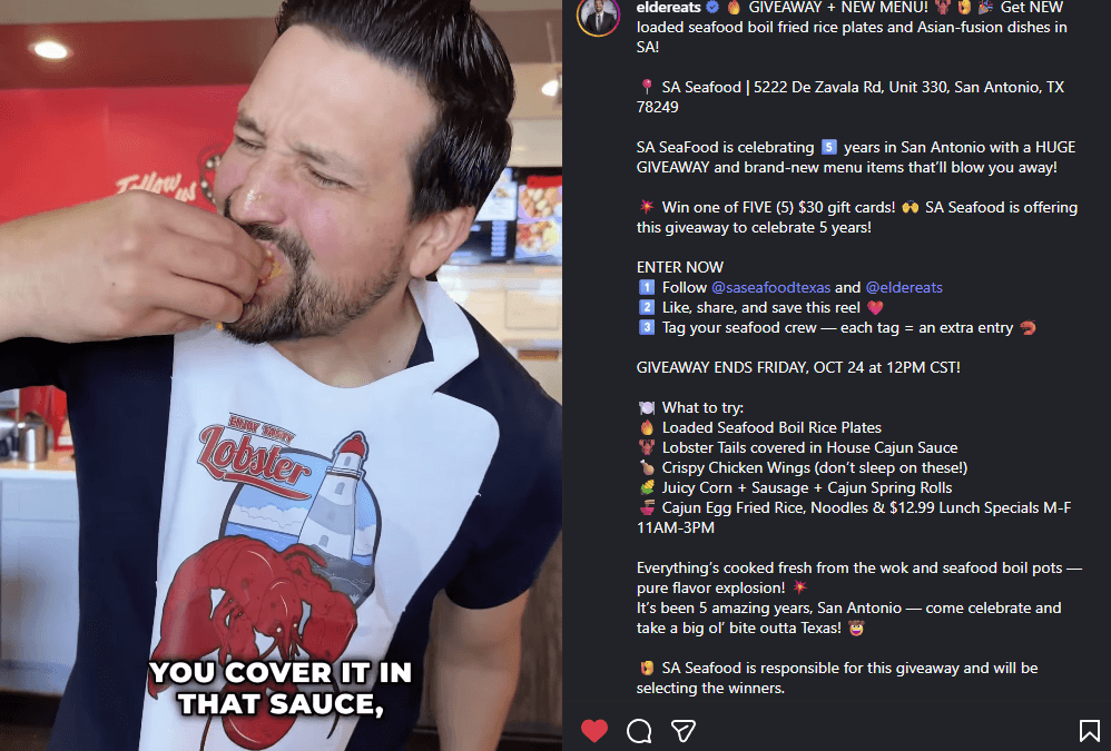 SA Seafood Influencer Marketing Campaign Case Study