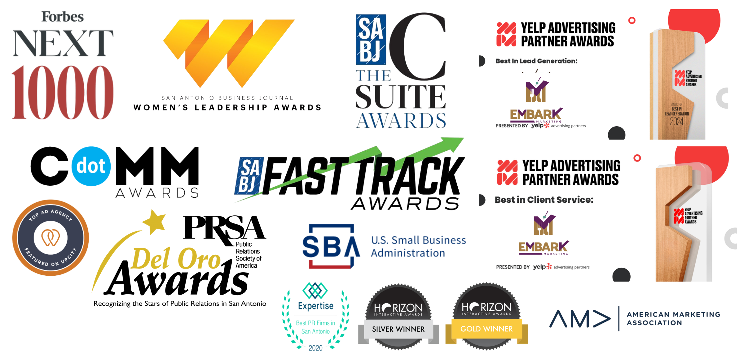 Embark Marketing Award Logos