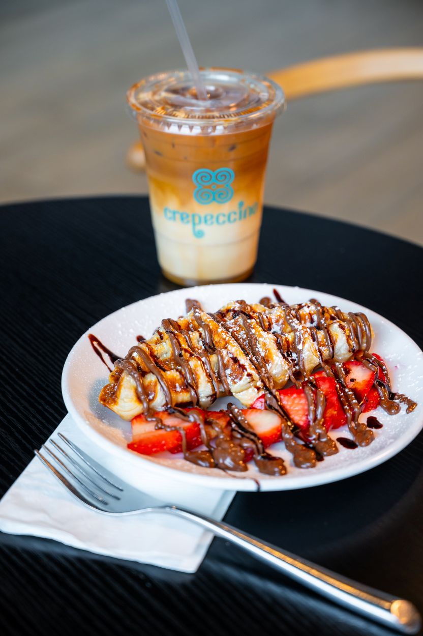 Nutella Strawberry Croffle at Crepeccino